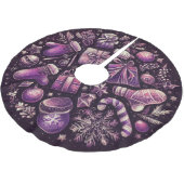 Lila harte Pastelle Zeichnend Weihnachtsmotive Polyester Weihnachtsbaumdecke (Schrägansicht)