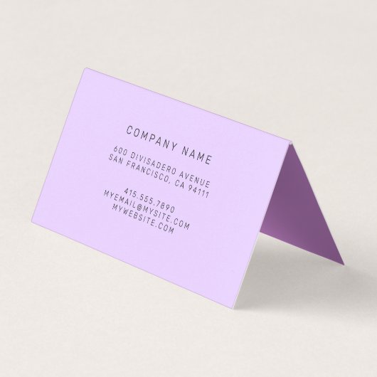 Lila Hartglas Visitenkarten (Rückseite)