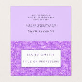 Lila Hartglas Visitenkarten (Außenseite Aufgefaltet)