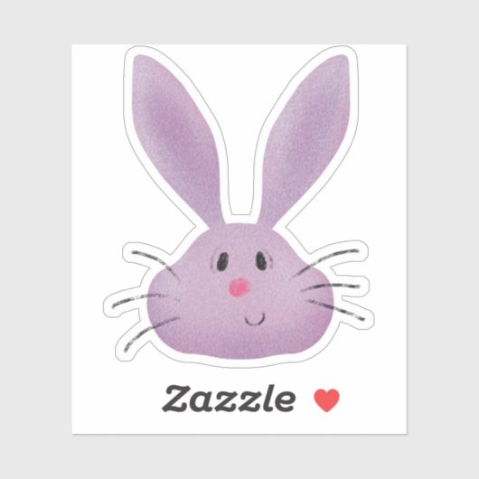 Lila Hase Aufkleber (Blatt)