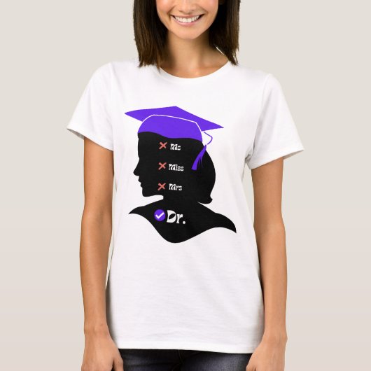 Lila Hat Miss Dr. Design für den neuen Hochschulab T-Shirt (Vorderseite)