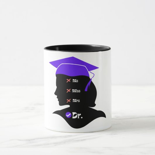 Lila Hat Miss Dr. Design für den neuen Hochschulab Tasse (Zentrum)