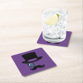 Lila Hat Monocle Mustache Untersetzer Set (Vor Ort)