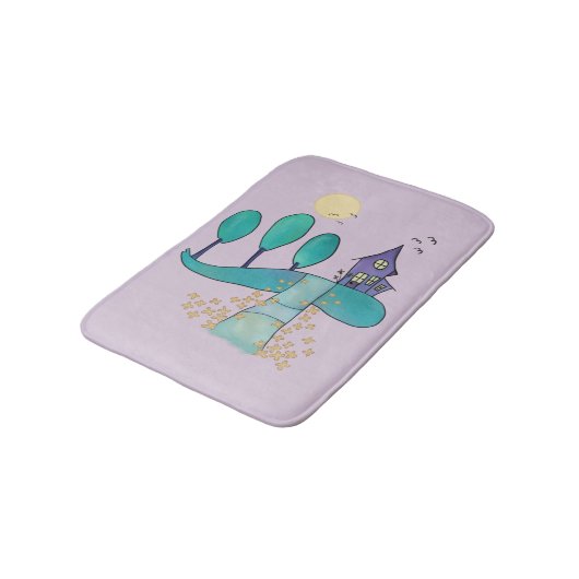 Lila Haus Badematte (Schrägansicht)