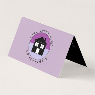 Lila Haus-Logo, Änderung der Adresskarte Visitenkarten