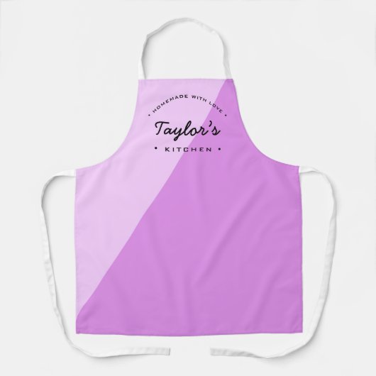 Lila Haus mit Liebe Personalisiert Küche Schürze (Vorderseite)