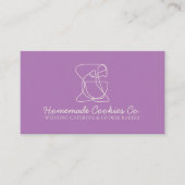 Lila hausgemachte Bäckerei aus Elfenbein Koch Visitenkarte (Vorderseite)