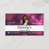 Lila Haushaltsführung Visitenkarte (Vorderseite)