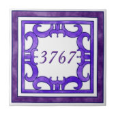 Lila Hausnummer Fliese (Vorderseite)