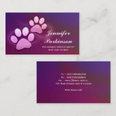 lila Haustiertatzen-Geschäftskarten Visitenkarte (Vorne/Hinten)
