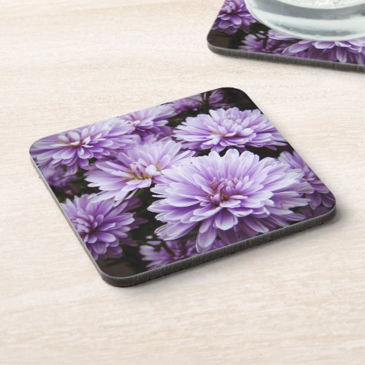 Lila Haze Chrysanthemas Untersetzer (Linke Seite)