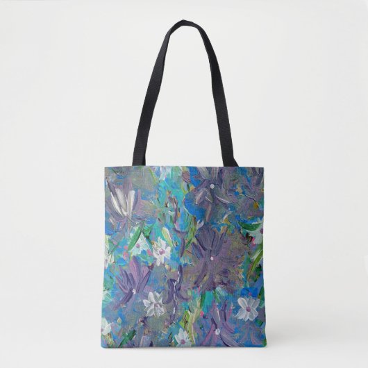Lila Haze Floral Totbeutel Tasche (Vorderseite)