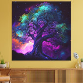 Lila Haze Galaxy Tree Leinwanddruck (Insitu (Wohnzimmer))