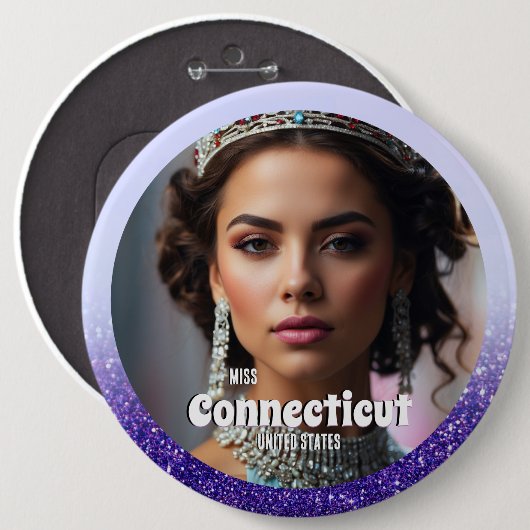 Lila Haze Glitz Custom Pageant Button Button (Vorne & Hinten)