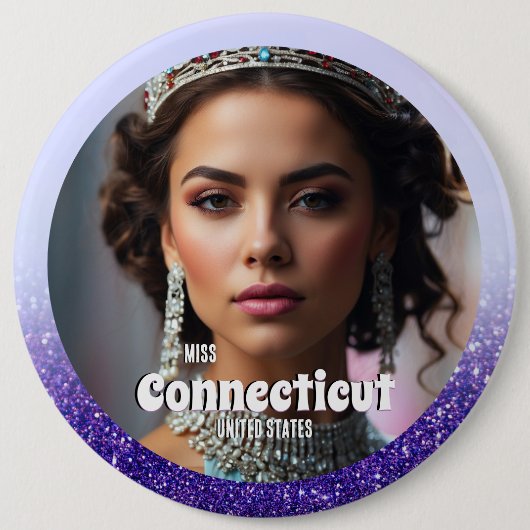 Lila Haze Glitz Custom Pageant Button Button (Vorderseite)