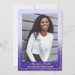 Lila Haze Glitz Pageant Autogrammkarten Einladung