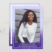 Lila Haze Glitz Pageant Autogrammkarten Einladung (Vorne/Hinten)