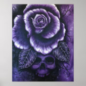 "Lila Haze" Skull Rose Art Poster drucken (Vorne)