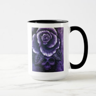 "Lila Haze" Zwei-Tone-Schädel und Rose-Tasse Tasse