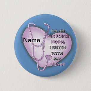 Lila Heart Air Force Nurse Button
