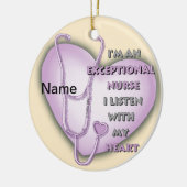 Lila Heart Ausnahmeschwester Keramik Ornament (Links)