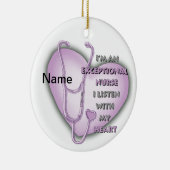 Lila Heart Ausnahmeschwester Keramik Ornament (Rechts)