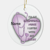 Lila Heart Ausnahmeschwester Keramik Ornament (Links)