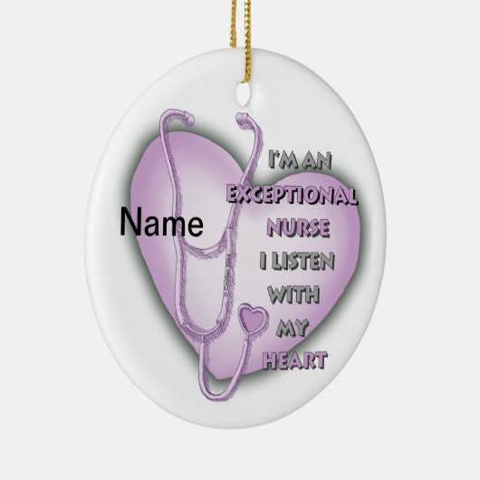 Lila Heart Ausnahmeschwester Keramik Ornament (Rechts)