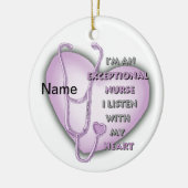 Lila Heart Ausnahmeschwester Keramik Ornament (Links)