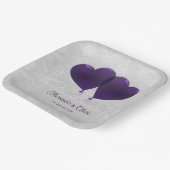 Lila Heart Balloons Polterabend Paper Teller (Gewinkelt)