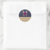 Lila Heart Buchzeichen Runder Aufkleber (Tasche)