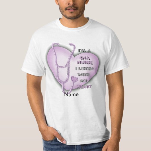Lila Heart CNA Nurse T-Shirt (Vorderseite)