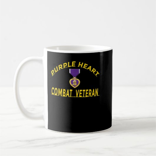 Lila Heart Combat Veteran Kaffeetasse (Links)