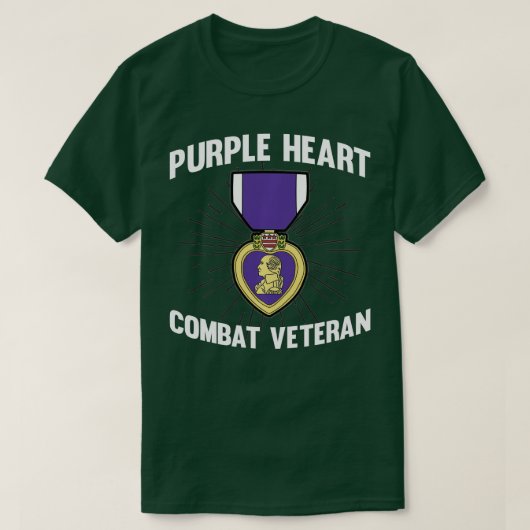 Lila Heart Combat Veteran Soldat T-Shirt (Design vorne)