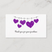 Lila Heart Dankeschön-Karte Begleitkarte (Vorderseite)
