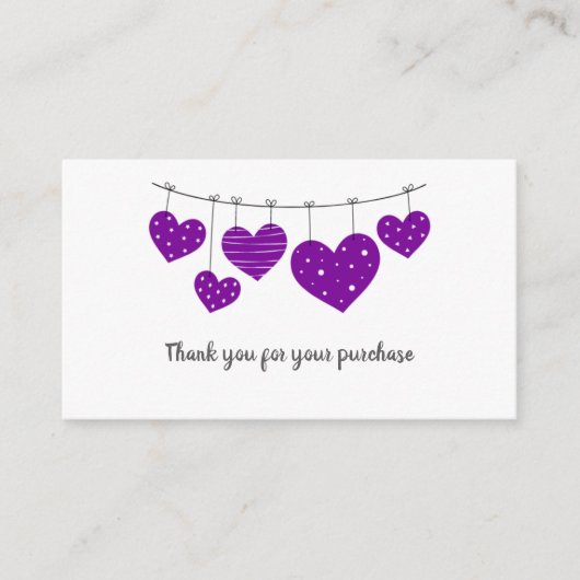 Lila Heart Dankeschön-Karte Begleitkarte (Vorderseite)