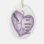 Lila Heart EMT Keramik Ornament (Rechts)