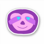 Lila Heart Eyes Sloth Aufkleber (Vorderseite)