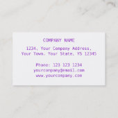 Lila Heart 'herzen', schwarz Streifen Visitenkarte (Rückseite)