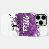 Lila Heart Leaf Tree Mrs. Bride Case-Mate iPhone Hülle (Rückseite (Horizontal))