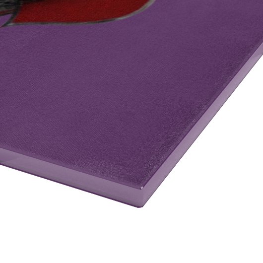 Lila Heart Magic Glass Cutting Board 38,1x27,9cm Schneidebrett (Ecke)