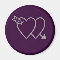 Lila Heart Magnet - Liebe Jubiläum Hochzeit
