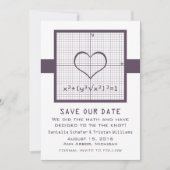 Lila Heart Mah Graph Save the Date einladen (Vorderseite)