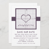 Lila Heart Mah Graph Save the Date einladen (Vorne/Hinten)