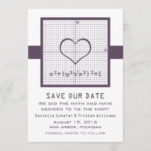 Lila Heart Mah Graph Save the Date laden