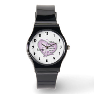 Lila Heart Midfrau Nurse Armbanduhr