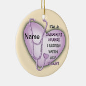 Lila Heart Midfrau Nurse Keramik Ornament (Rechts)