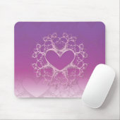 Lila Heart Mousepad (Mit Mouse)
