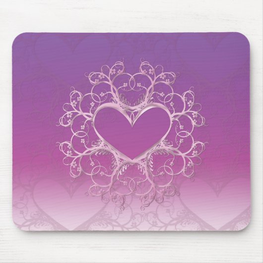 Lila Heart Mousepad (Vorne)