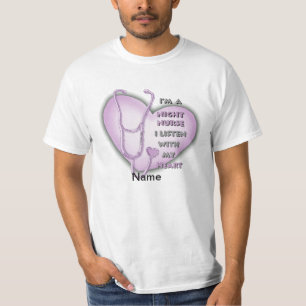 Lila Heart Night Nurse T-Shirt